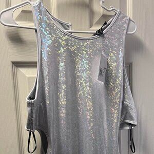 Metallic Cutout Mini Dress